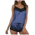thumbnail image 4 of Gibobby Tangas de mujer sexy encaje Día de San Valentín Lencería Lencería Ropa interior Conjunto de camisola Pijamas Pantalones cortos de encaje Ropa de dormir sexy de mu(Azul oscuro, G), 4 of 5