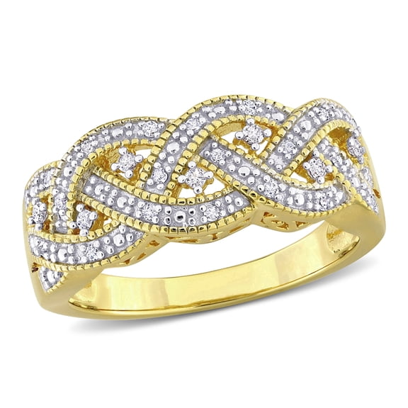 1/8 Carat T.W. Diamond Yellow Rhodium-Plated Sterling Silver Infinity Ring