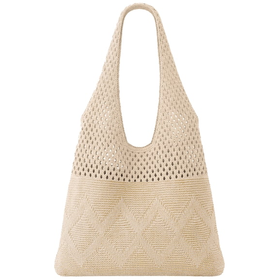 SUOSDEY Beach Tote Bag for Women, Crochet Boho Tote Bag Aesthetic Mesh Shoulder Bag for Summer Vacation