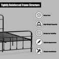 Costway Full Size Metal Bed Frame Mattress Foundation W/ Steel Slats Headboard Black