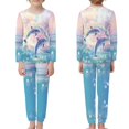 thumbnail image 3 of DISNIMO Dolphin Rainbow Pajama Set for Kids Girls Pajamas Size 15-16 Sets Long Sleeve Pjs for Toddler Boys Sleepwear Set for Kids 2 Piece Pj Sleepwear for Girls Crewneck, 3 of 7