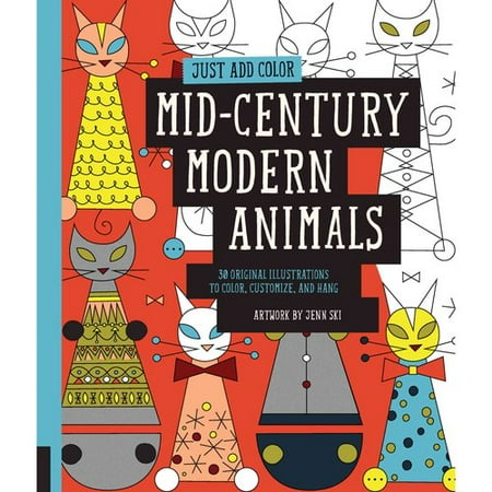 Mid-Century Modern Animals: 30 Original Illustrations to Color, Customize, and Hang