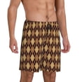 thumbnail image 2 of Fuzoiu Argyle of brown Print Pajama Shorts for Men, Men's Pajama Bottoms,Mens Lounge Sleepwear,Pajama Pants with Pocket-X-Large, 2 of 6