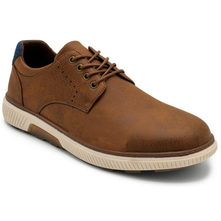 Aston Marc Men s Oxford Dress Shoes  Genuine Leather Lace-Up Formal Shoes for Office  Weddings & Business Wear - Tan  Size 11
