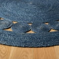 thumbnail image 4 of Natural Beige Farmhouse Rug, Braided Rustic Eco-Friendly Floor Mat, Navy, 4 FT, 4 of 4
