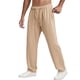 thumbnail image 5 of Pantalones cargo deportivos anchos y holgados para hombre: cintura elástica con cordón, mezcla de lino, corte holgado con bolsillos laterales para correr, hacer senderismo o llevar de forma informal., 5 of 6