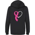thumbnail image 2 of Ladies Breast Cancer Pink Ribbon Survivor Full Zip Hoodie - Black, LG, 2 of 2