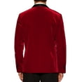 thumbnail image 3 of INSPIRE CHIC Velvet Tuxedo Blazers for Men's Shawl Lapel Formal Wedding Sports Coats 2XL Burgundy, 3 of 5