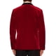 thumbnail image 3 of Blazers de Tuxedo de Terciopelo INSPIRE CHIC para hombres, Chaquetas formales de solapa para bodas, L Burgundy, 3 of 5