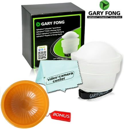 Gary Fong Collapsible Speed Mount Light Sphere (White) Nikon Speedlite SB-500 AF Speedlight,SB-910 AF,SB-700 AF,SB-R200,SB-300 AF + Lambency Orange Flash Diffuser