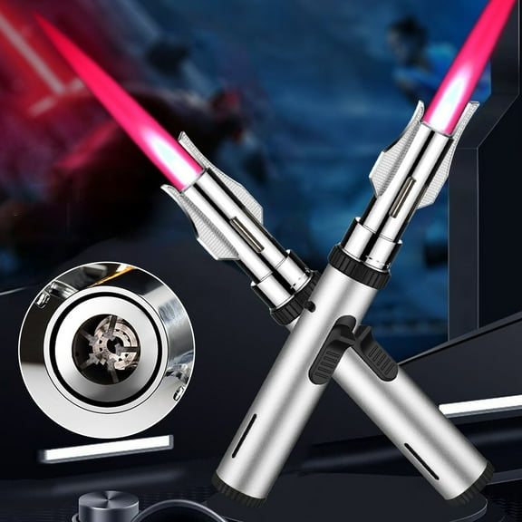 Nsxcdh Flexible Neck Torch Lighter Windproof High Temp 1300c,Visible Fuel Window and Bottom Flame Dial,360 Degree Bend Nozzle for Safe Reach,Great for Grill Baking Camping,Portable Refillable Butane