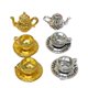 thumbnail image 2 of Mini tetera de metal, cafetera, casa de muñecas, cocina, simulación en miniatura, juego de taza de café dorada, 2 of 6