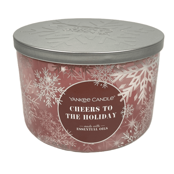 Yankee Candle Cheers to the Holiday Large 3-Wick Tumbler Candle with Embossed Lid