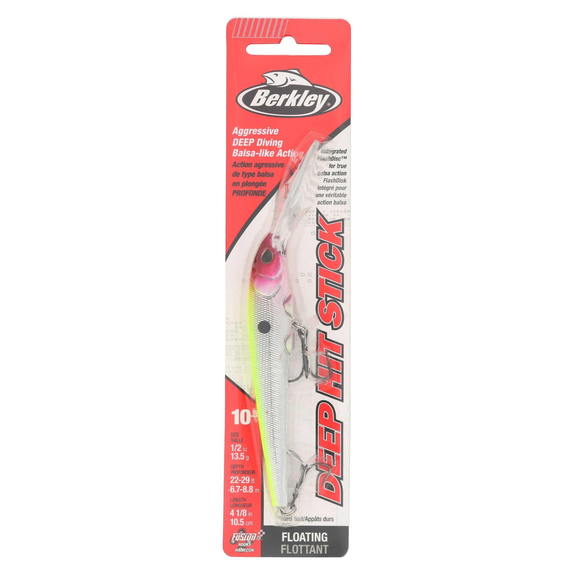 Berkley Deep Hit Stick, 4.25 in, Crankbaits, Clown (1 Count)