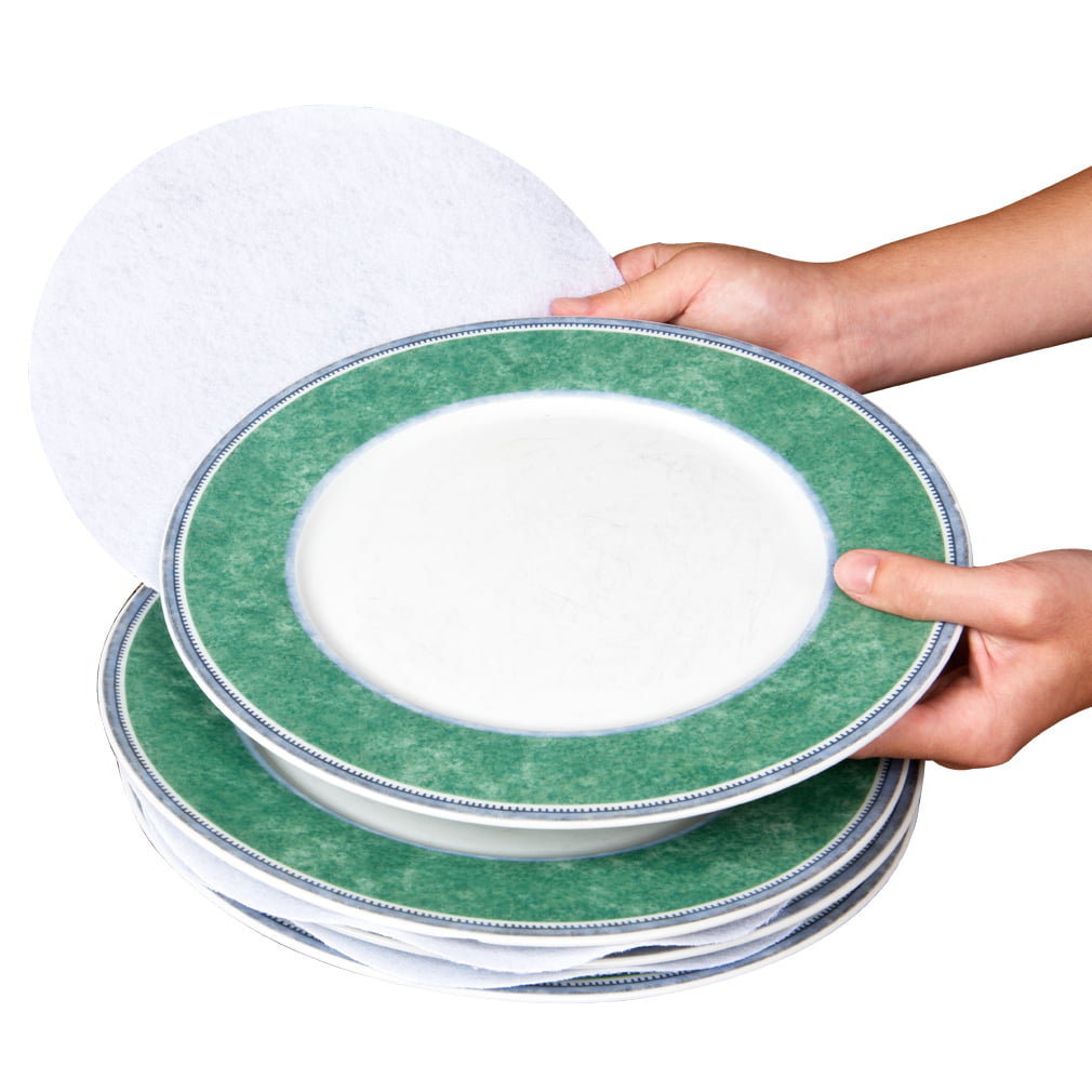Felt Plate China Storage Dividers Protectors White Extra Large Thick and Prem...
