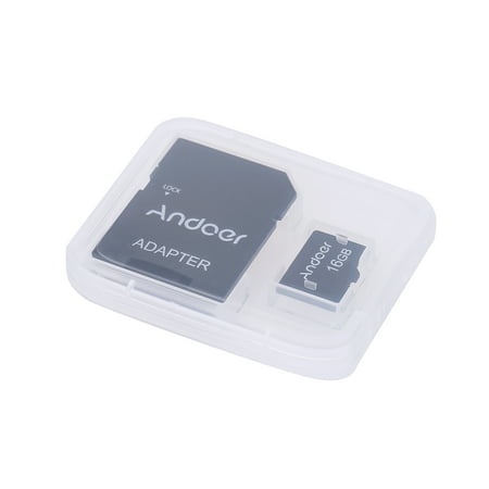 Andoer 16GB Class 10 Memory Card TF Card + TF Card Adapter for Camera Car Camera Cell Phone Table PC Audio Player