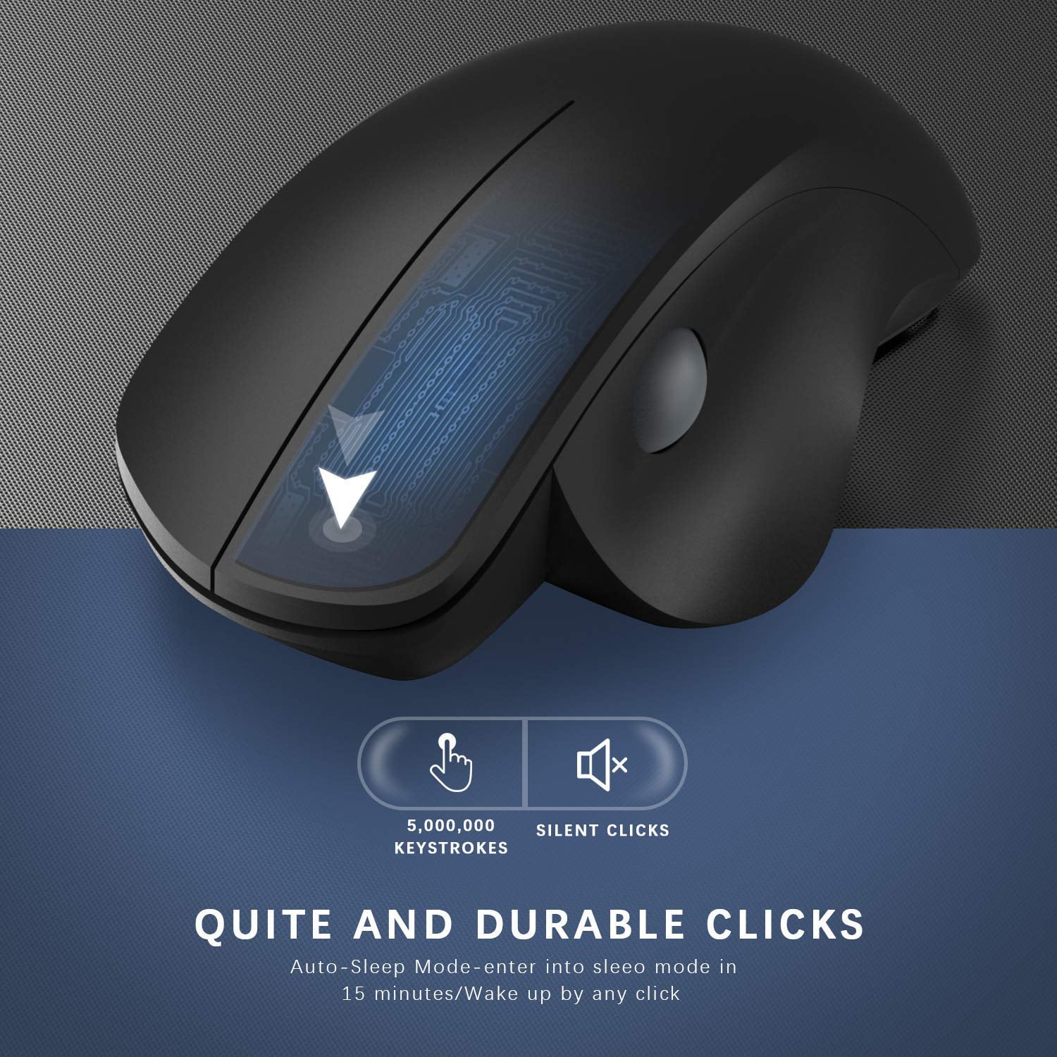 Ergonomic Mouse, Jelly Comb MV021 Ergonomic 2.4Ghz Wireless Mouse