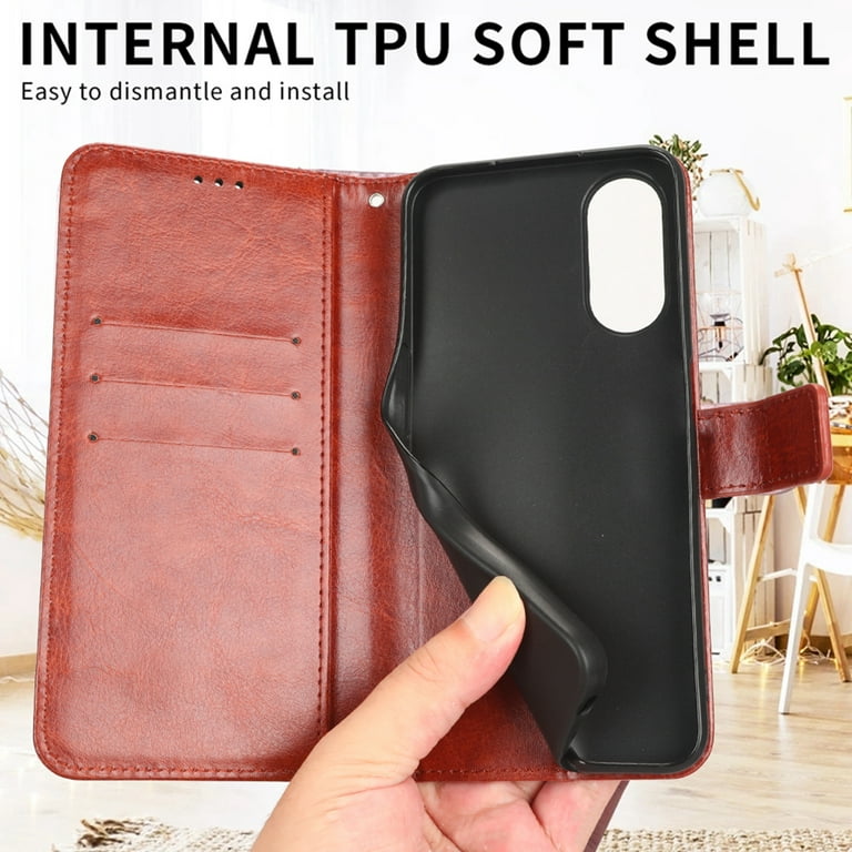 Decase Wallet Case for Samsung Galaxy Z Fold 5, Fashionable Soft Leather  Folio Case with Card Slot Holder Pen Slot Wrist Strap Shockproof