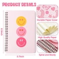 thumbnail image 2 of Cuadernos en espiral L1rabe 4 A5 Preppy Y2K para niños y adolescentes, color rosa, 2 of 6