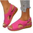 thumbnail image 7 of Orthopedic Sandals for Women Open Toe Breathable Hollow out Slingback Low Wedge Summer Beach Shoes Comfortable Arch Support Nonslip Walking Shoes Hot Pink Size 9, 7 of 7