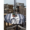 thumbnail image 2 of Outdoor Tablecloth with Umbrella Hole for Patio/Picnic/Party/Camping, Navy Blue Boho Waterproof Table Cloth Round Cover Washable, Vintage Abstract Art Ethnic Tribe (Dia 60"), 2 of 8