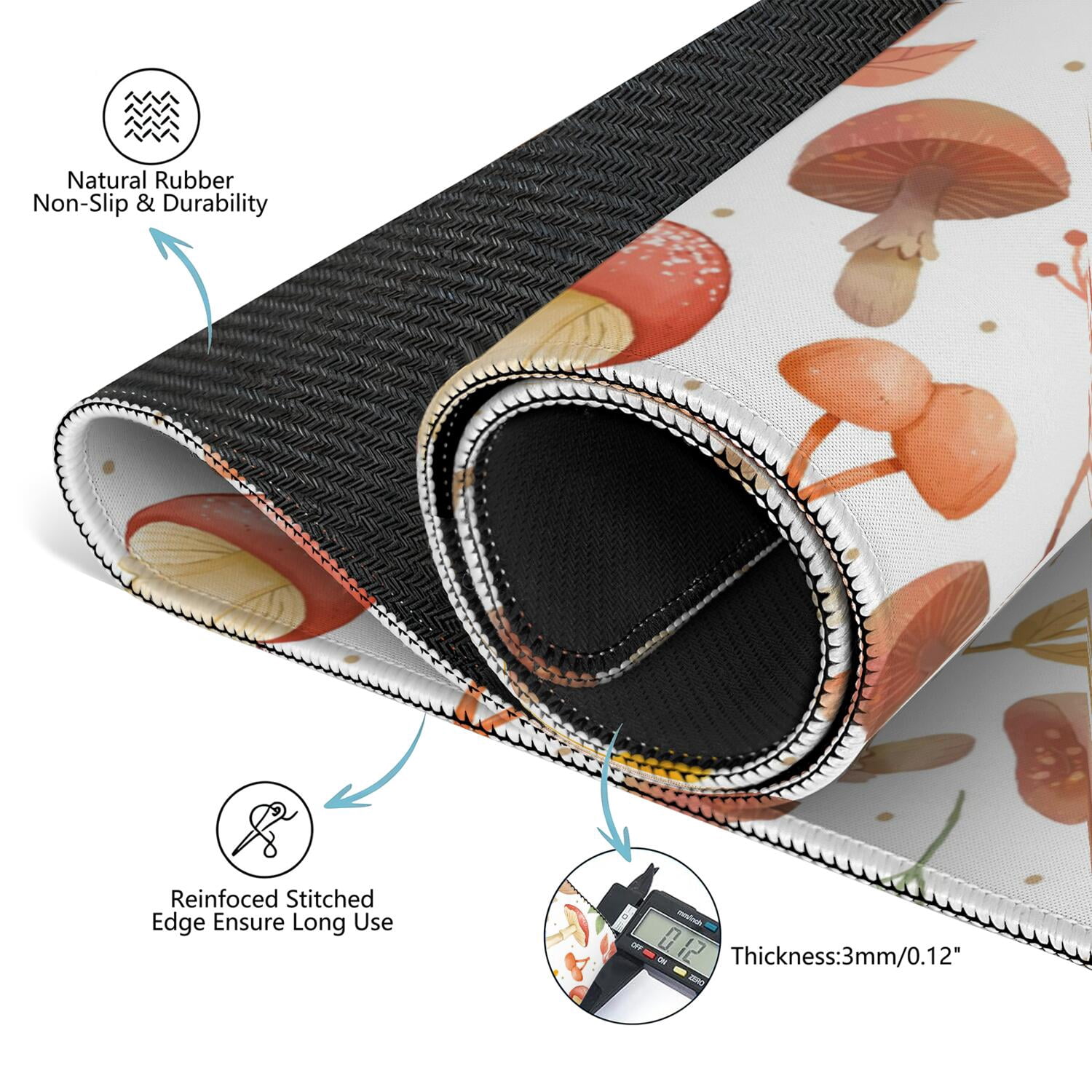 31.5 Inch Plants Inspired Game Surface Constructed from Durable Rubber Featuring Anti-Slip Grip Backing and Noise Dampening for Tiles Board Games