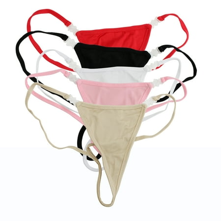 Flirtzy Mini Micro Stretchy Y Back G-String Thong with Breakaway Clasps  M/L  5 Pack