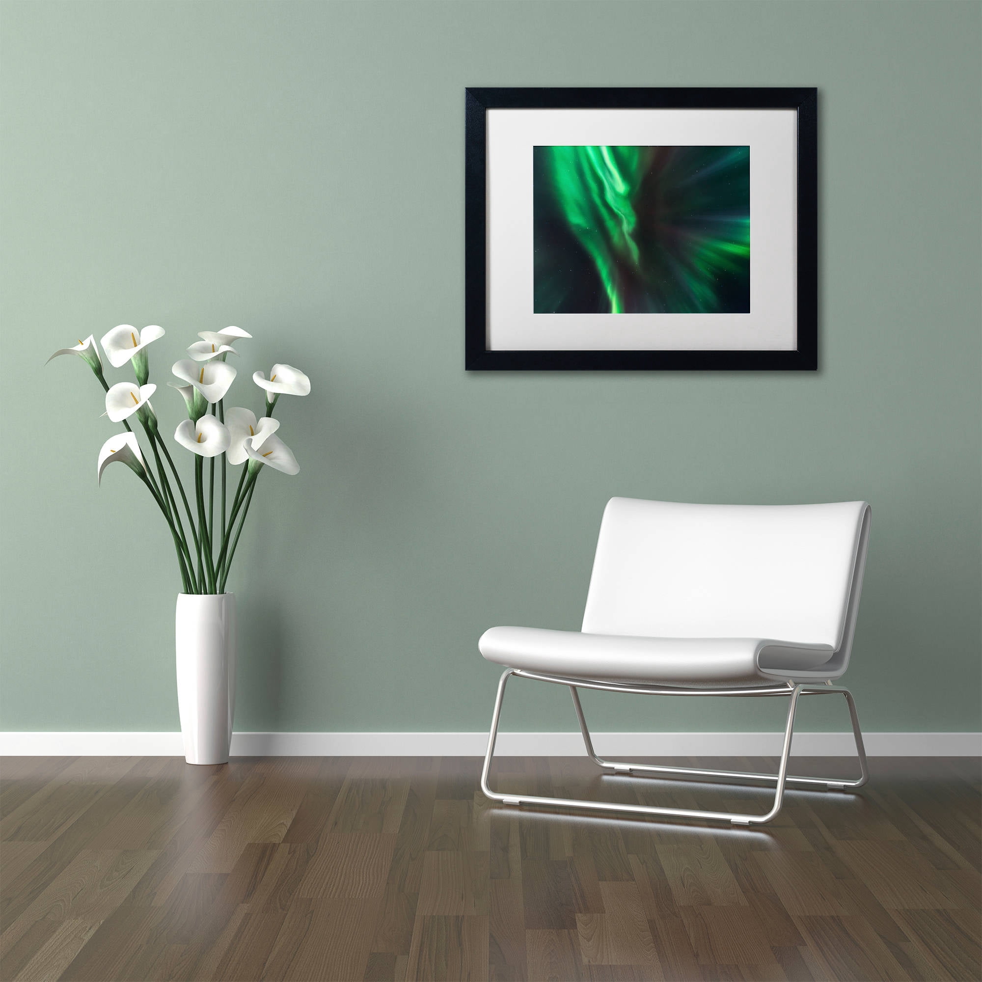 Trademark Fine Art "Lights of Gods" Canvas Art by Mathieu Rivrin, White Matte, Black Frame
