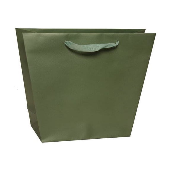JAM Paper Trapezoid Gift Bag, 9 x 4 x 10, 1/Pack, Metallic Green