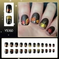 thumbnail image 2 of Thanksgiving Short Square Pumpkin and Maple Leaves Designs Artificial Nails for Autumn Festivities Party, 2 of 7