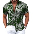 thumbnail image 4 of BUWTTER Mens Shirts Short Sleeve Tropical Button Down Summer Loose Fit Breathable Relaxation Beach Shirt Green L, 4 of 4