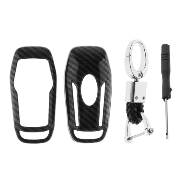 Fibra de carbono ABS Remote Key Fob Case Cover Chain para Estilo02