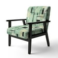 thumbnail image 3 of Designart "Green Strip Cubes Geometric Pattern" Upholstered Modern & Contemporary Accent Chair and Abstract Painting Arm Chair - Multiple Color & Pattern, 3 of 7