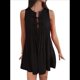 thumbnail image 2 of Vestido Mini de Verano para Mujer, con Lazo Frontal, Sin Mangas, Plisado, Informal, Holgado, Estilo Babydoll, Color Negro, Talla S, 2 of 10