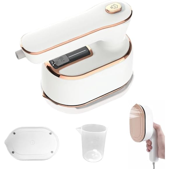 HFLYJPYW Miniplancha de Vapor para Ropa, Vaporizador de Viaje, Plancha de Vapor Portátil, Plancha de Vapor Micro, Mini Vaporizador de Mano, Planchado en Seco y Húmedo para Viajes en Casa (Blanco), RT