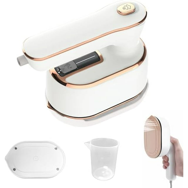 HFLYJPYW Miniplancha de Vapor para Ropa, Vaporizador de Viaje, Plancha de Vapor Portátil, Plancha de Vapor Micro, Mini Vaporizador de Mano, Planchado en Seco y Húmedo para Viajes en Casa (Blanco), RT