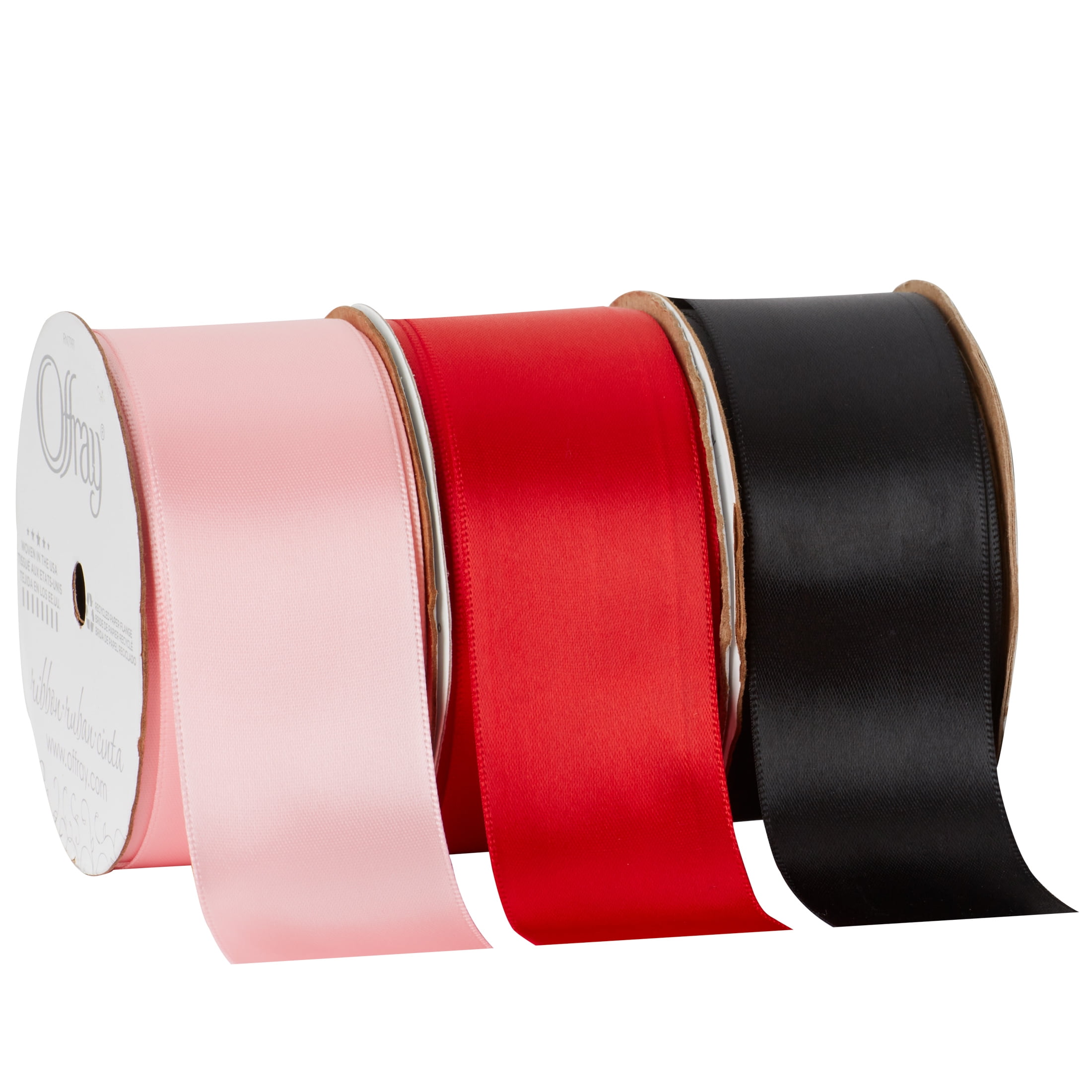 Offray Ribbon, Chateau Rose Pink 1 1/2 inch Double Face Satin