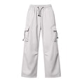 thumbnail image 6 of Rhuody Pants For Womens Wide Leg Loose Fit Elastic Waist Solid Color Trousers With Pocket Fashion Wear 2Xl Grey, 6 of 6