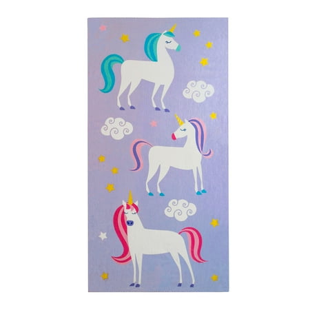 Wildkin Kids 100% Cotton Beach Towel for Boys and Girls (Unicorn Purple)
