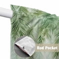 thumbnail image 2 of Green Palm Leaves Kitchen Window Curtains, Swag Curtains Valance for Bedroom Living Room Bathroom, Summer Botanical Tropical Rod Pocket Window Treatment Curtain Block Drapes 2 Panels 36"x45", 2 of 8