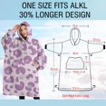 thumbnail image 4 of Oversized Wearable Blanket Hoodie,Pink and Purple Of Leopard Print Sherpa Blanket Hoodie with Super Pockets,Super Warm Fuzzy Pullover for Women & Men, 4 of 6