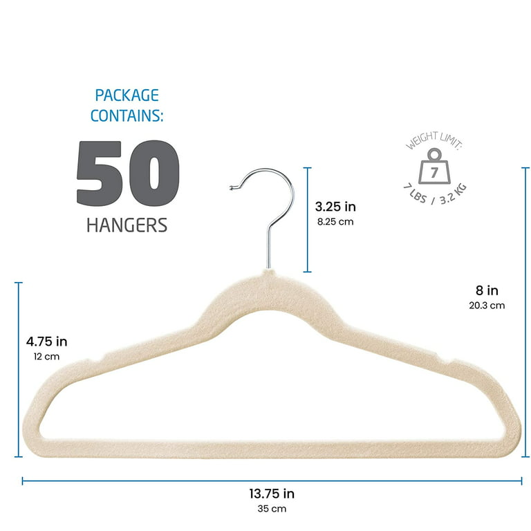 TechZoo 50 Premium Baby Velvet Hangers - 11 Inch Non-Slip Baby Hangers,  Ultra-Slim Space-Saving Children Hangers - 360° Swivel Hook, Strong &  Durable