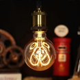 thumbnail image 3 of Classic Vintage Edison Light Bulb G95 Heart Pattern Soft LED Filament Amber Glass 4W 220/240V E27 Base, 3 of 5