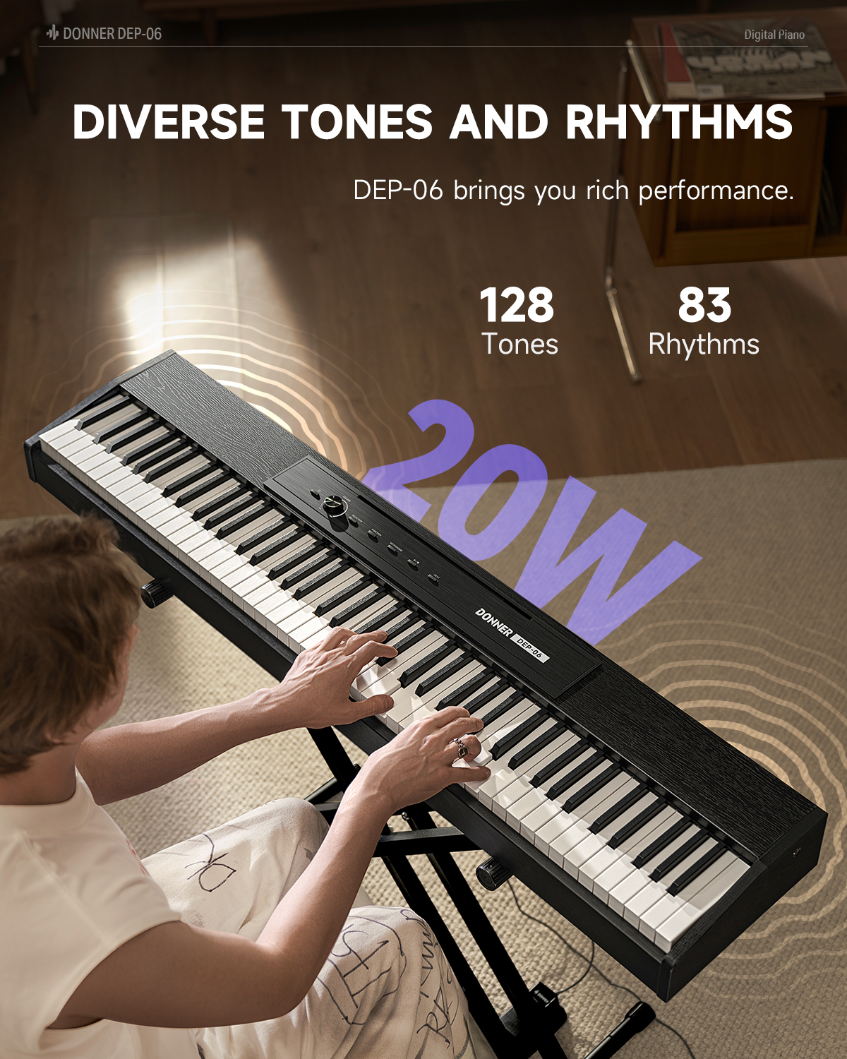 Donner DEP-06 88-Key Digital Piano with Stand and Pedal photo 3