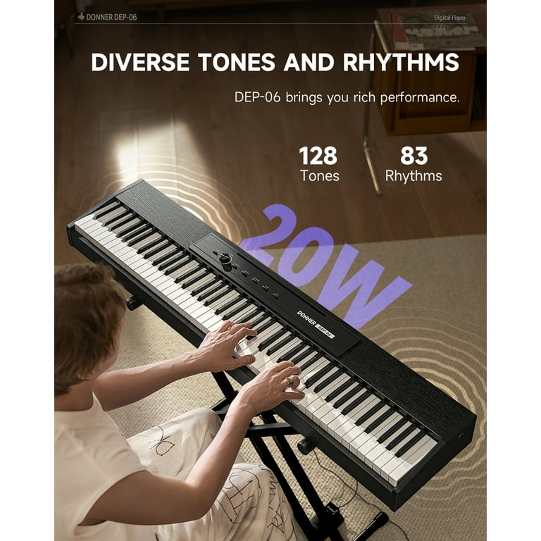 Donner 電子ピアノ 88鍵盤 セット 380種音色 128種 Amazon | Donner 電子ピアノ 88鍵盤 セット 380種音色 128種