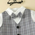 thumbnail image 6 of UAYOTSE Baby Boy Clothes Outfit Suit Long Sleeve Gentleman Tuxedo Vest Wedding Birthday Party Suit,Sizes 1-2 Years, 6 of 9