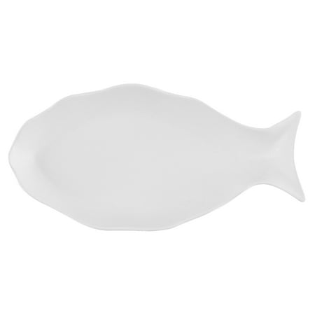 

NUOLUX Ceramic Dinner Plate Fish Shape Plate Fish Steam Plate Home Steamed Fish Plate for Hotel Kitchen