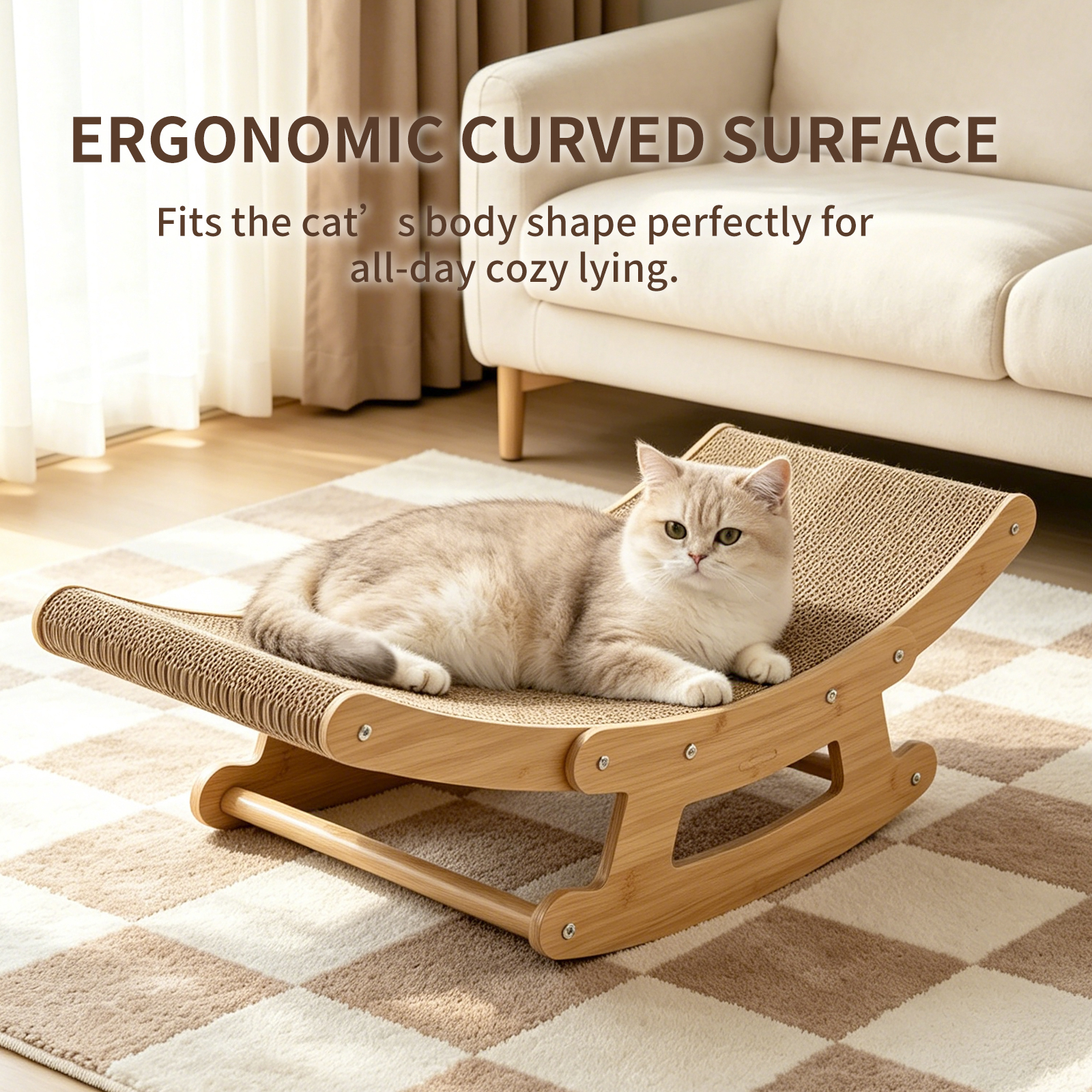 AsterOutdoor Cat Scratching Rocking Chair with Stable Base photo 4
