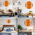 thumbnail image 2 of Silent Wall Clocks Battery Operated, Orange Fall Thanksgiving Round Decorative Wall Clock for Living Room Bedroom Kitchen Bathroom Classroom Decor, 14 Inch Farmhouse White Striped, 2 of 8