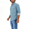 thumbnail image 3 of Camisa Vaquera Wrangler Hombre Manga Larga 49M azul M, 3 of 6